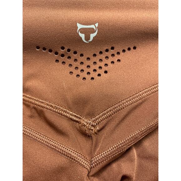 NWOT Women's TomTiger Size S Brown High Waisted Ankle Length Leggings Athleisure - Picture 3 of 4